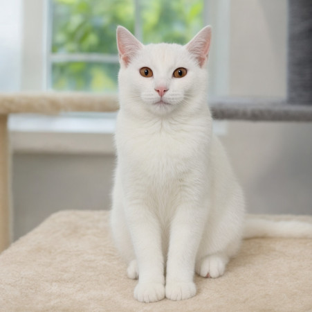 Белая кошка Белка в дар, Белый, Котельники, Кошка в хорошие руки